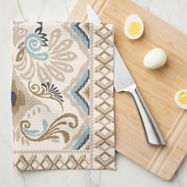 Paño De Cocina Ikat Chevron Paisley (Doblado Cuarto)