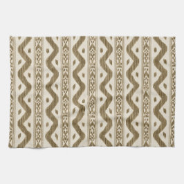 Paño De Cocina Ikat toscano, raya tejida crema