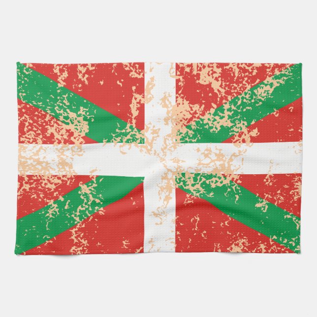 Paño De Cocina Ikurriña desgastada (Horizontal)