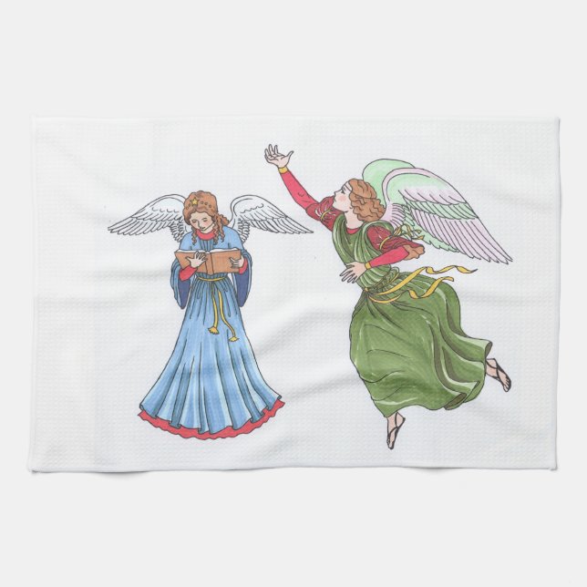 Paño De Cocina Illustration of Angels (Horizontal)