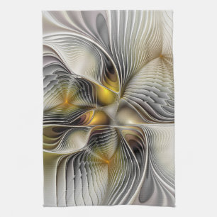 Paño De Cocina Ilusión óptica abstracta fractal 3D con profundida
