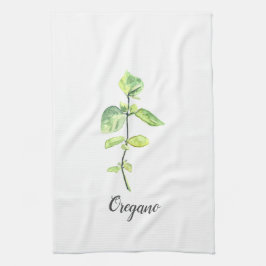 Paño De Cocina Ilustracion acuático de la hierba de Oregano