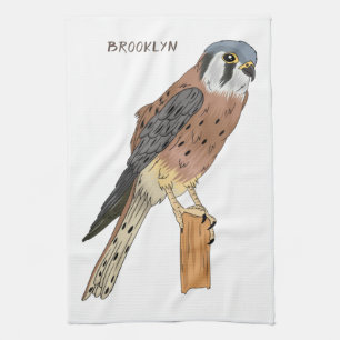Paño De Cocina Ilustracion americano de aves de Kestrel