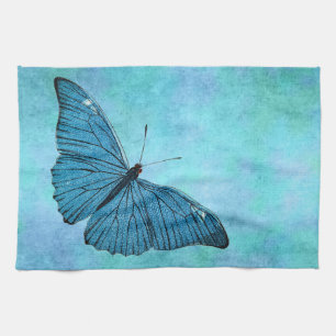 Paño De Cocina Ilustracion azul verde azulado de los 1800s de la