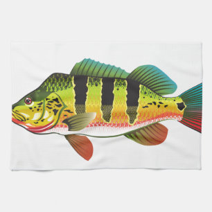Paño De Cocina Ilustracion brillante bajo de los Gamefish del