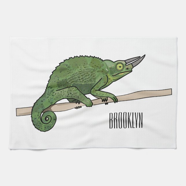 Paño De Cocina Ilustracion chameleon personalizado de Jackson (Horizontal)