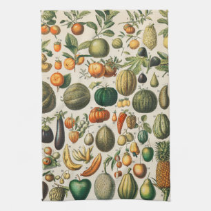 Paño De Cocina Ilustracion científico botánico de frutas