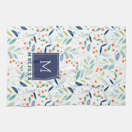 Paño De Cocina Ilustracion de acuarelas del patrón Botánica Paste