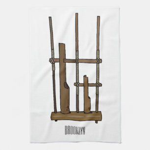 Paño De Cocina Ilustracion de Angklung personalizado