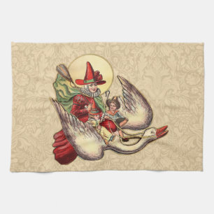 Paño De Cocina Ilustracion de Antigüedades de Madre Goose