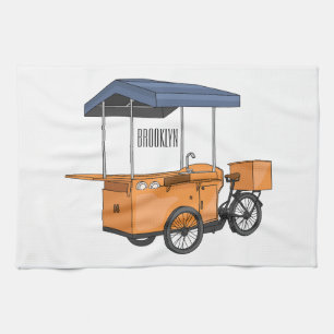 Paño De Cocina Ilustracion de carrito de comida para bicicletas p