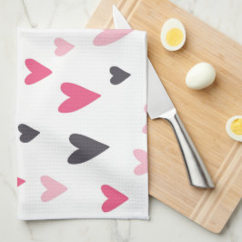 Paño De Cocina Ilustración de Corazones