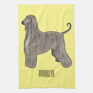 Paño De Cocina ilustración de dibujos animados de perro galgo afg