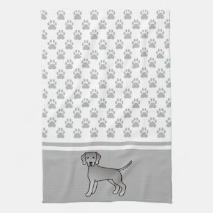 Paño De Cocina Ilustración de dibujos animados de perro Weimarane