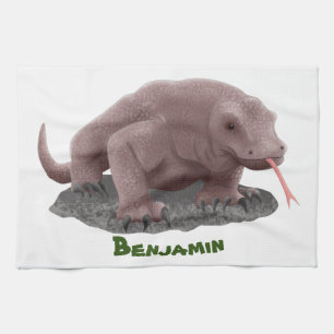 Paño De Cocina Ilustracion de dragón de Komodo