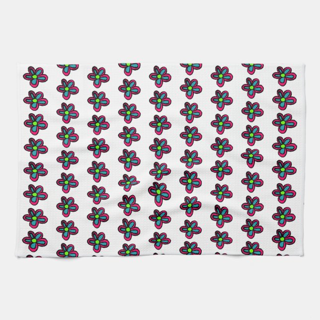Paño De Cocina Ilustracion de flores (Horizontal)