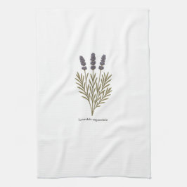 Paño De Cocina Ilustracion de flores de lavanda de época