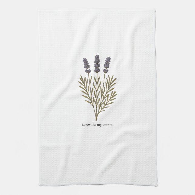 Paño De Cocina Ilustracion de flores de lavanda de época (Vertical)