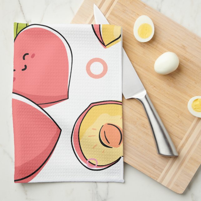 Paño De Cocina Ilustración de frutas (Doblado Cuarto)