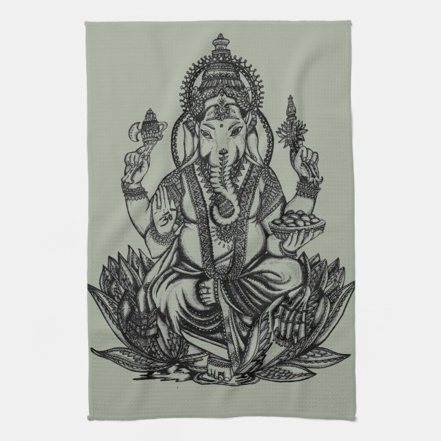 Paño De Cocina Ilustracion de Ganesh (Vertical)