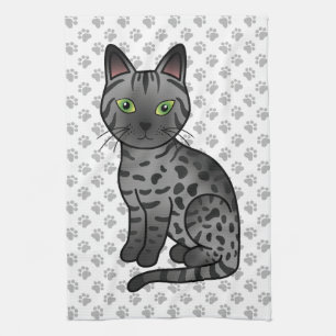 Paño De Cocina Ilustración de gato de dibujos animados lindo Egyp