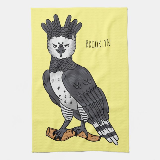 Paño De Cocina Ilustracion de Harpy Eagle personalizado (Vertical)