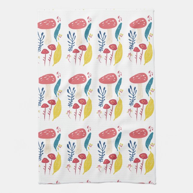 Paño De Cocina Ilustracion de hongos (Vertical)