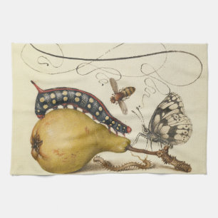 Paño De Cocina Ilustracion de insectos de fruta de mariposa de ab