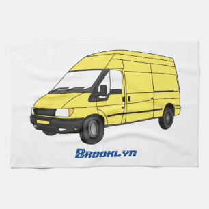 Paño De Cocina Ilustracion de la camioneta de entrega