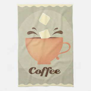 Paño De Cocina Ilustracion de la taza de café