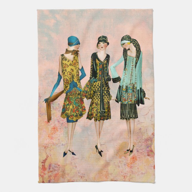 Paño De Cocina Ilustracion de moda de los años 30 (Vertical)