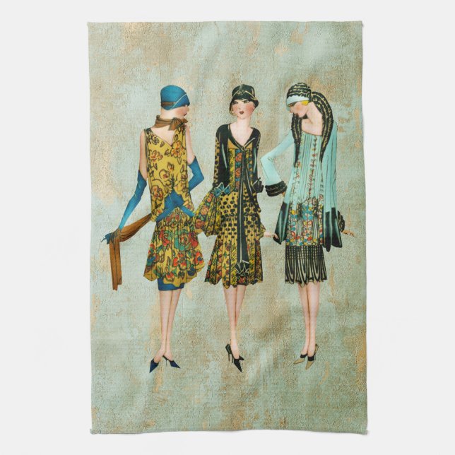 Paño De Cocina Ilustracion de moda de los años 30 (Vertical)
