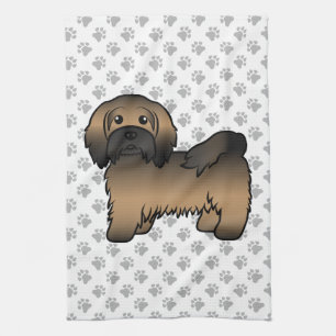 Paño De Cocina Ilustración de perro de dibujos animados Havanés a