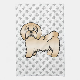 Paño De Cocina Ilustración de perro de dibujos animados Havanés c