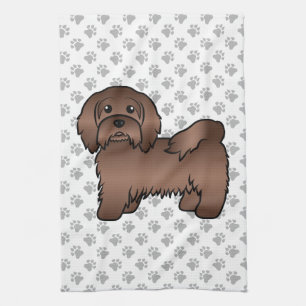 Paño De Cocina Ilustración de perro de dibujos animados Havanés d