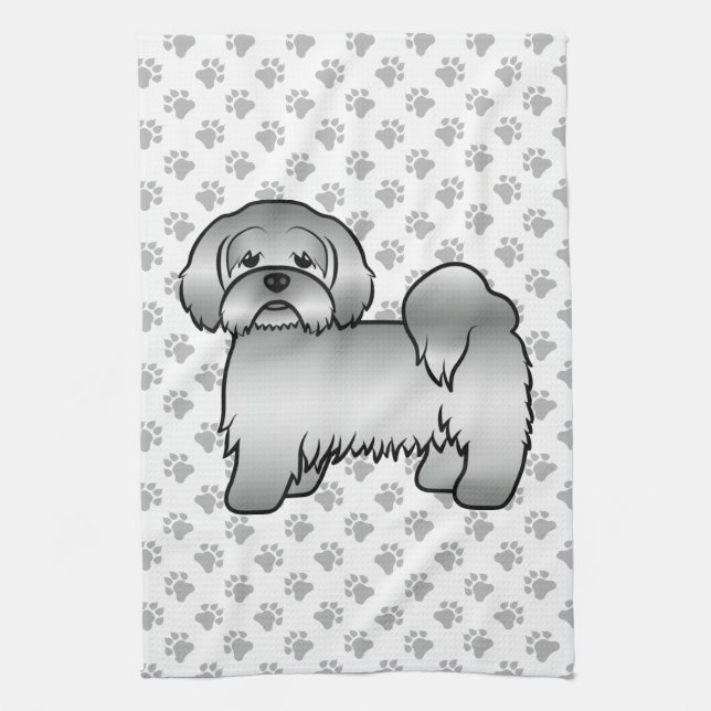 Paño De Cocina Ilustración de perro de dibujos animados Lhasa Aps (Vertical)