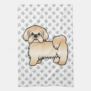 Paño De Cocina Ilustración de perro de dibujos animados lindo Shi