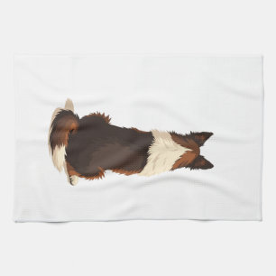 Paño De Cocina Ilustración de perro vintage Border Collie desde a