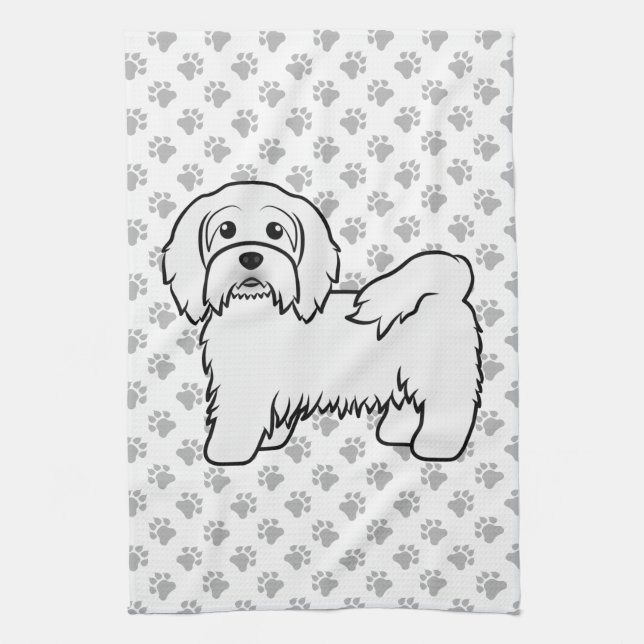 Paño De Cocina Ilustracion de perros callejero blanco (Vertical)