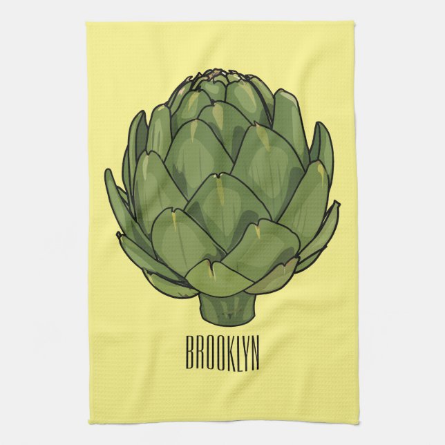 Paño De Cocina Ilustracion de personalizado Artichoke (Vertical)
