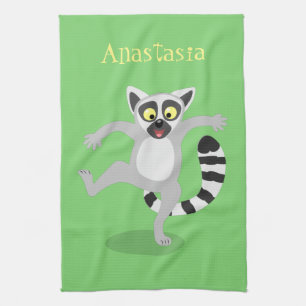 Paño De Cocina Ilustracion de personalizado bailador de lémur de 