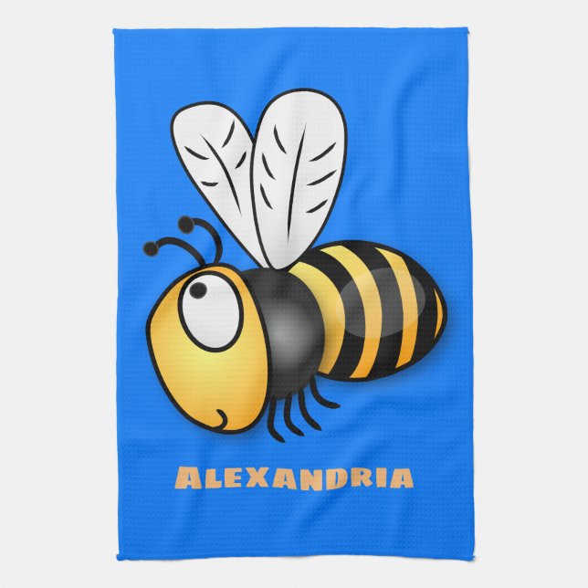 Paño De Cocina Ilustracion de personalizado de abejas alegres (Vertical)