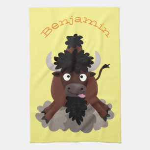 Paño De Cocina Ilustracion de personalizado de bisontes búfalos d