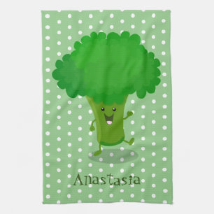 Paño De Cocina Ilustracion de personalizado de brócoli de baile c