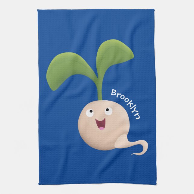 Paño De Cocina Ilustracion de personalizado de brote de semillas  (Vertical)