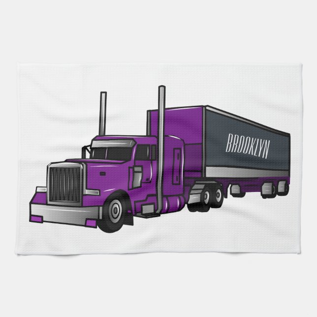 Paño De Cocina Ilustracion de personalizado de camiones semirremo (Horizontal)