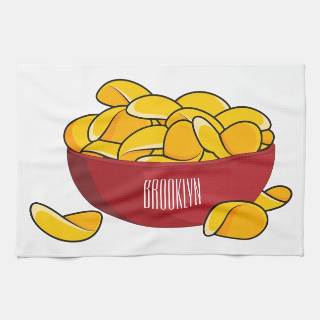 Paño De Cocina Ilustracion de personalizado de chips de papa (Horizontal)