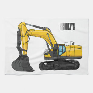 Paño De Cocina Ilustracion de personalizado de excavadora de rast