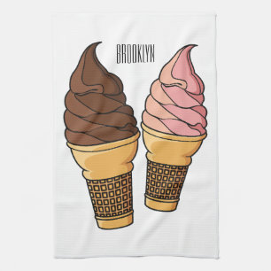 Paño De Cocina Ilustracion de personalizado de helado de cono