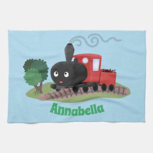 Paño De Cocina Ilustracion de personalizado de locomotora de trac